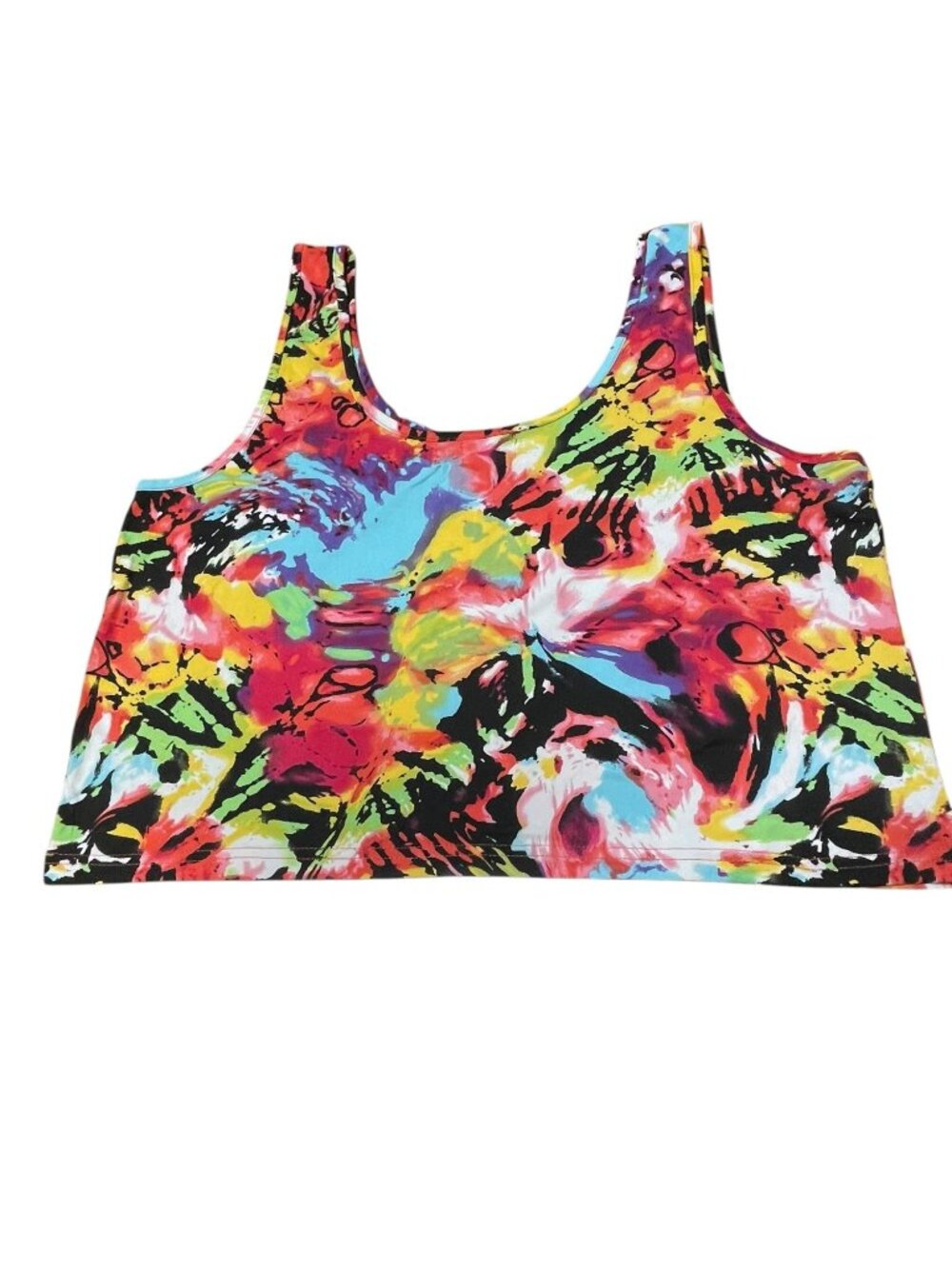 Full Circle Trends Womens Plus Size 3X Abstract Multicolor Sleeveless Tank Top